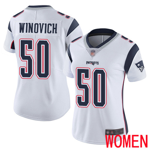 New England Patriots Football #50 Vapor Limited White Women Chase Winovich Road NFL Jersey->youth nfl jersey->Youth Jersey